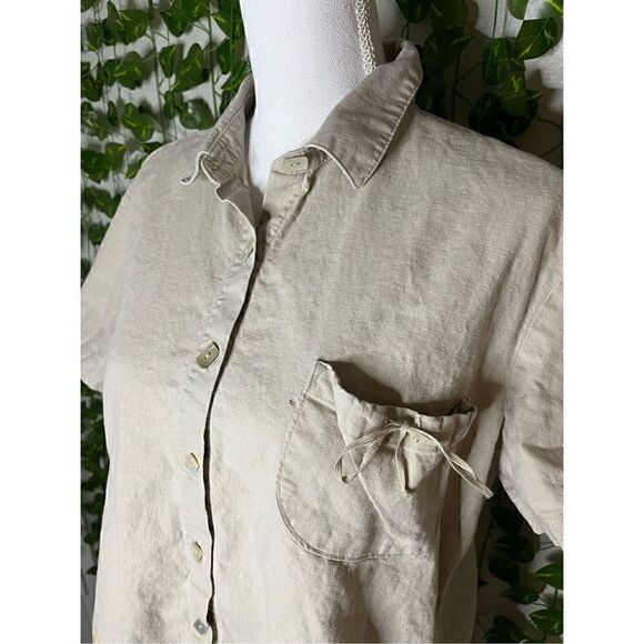 Vintage Blue Fin Pearl Button Up Collared Shirt - Picture 3 of 7